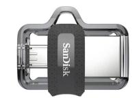 SanDisk MICRO USB & USB DISK 256GB ULTRA DUAL, 3.0, srebrno-črn, drsni priključek