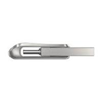 SanDisk USB C & USB DISK 512GB Ultra Dual LUXE, 3.1, srebrn, kovinski, branje do 150MB/s