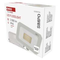 LED reflektor SIMPO 20W, bel, IP65, 2000 lm, nevtralna bela